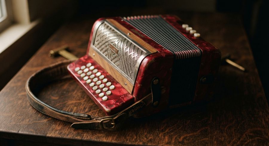 Accordéon diatonique rouge